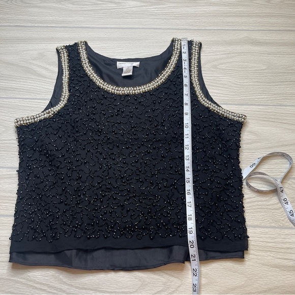 Draper’s & Damon’s Petites Black Sequins Faux Beaded Pearl Set Cardigan w/Top - Picture 14 of 16